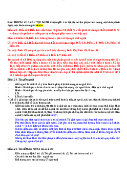 Tóm tắt lý thuyết môn Luật Hình sự phần Tội phạm về đặc trưng các loại tội phạm