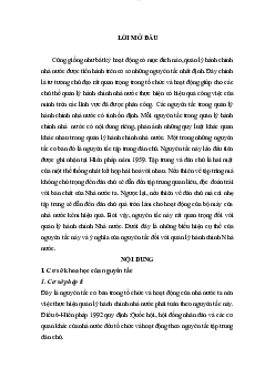 Các nguyên tắc trong quản lý hành chính nhà nước