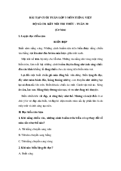 Phiếu bài tập cuối tuần môn tiếng Việt lớp 3 Tuần 30 |  Kết nối tri thức
