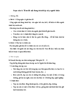 Soạn bài Tóm tắt nội dung trình bày của người khác - Chân trời sáng tạo 6