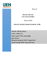 Nhật Ký Thực Tập Kế Toán - Học Kỳ Doanh Nghiệp (MSSV: 31191024173)