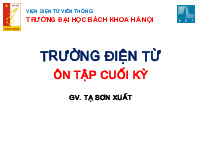 Định hướng ôn tập thi cuối kỳ trường điện từ môn Vật lý đại cương | Đại học Bách Khoa Hà Nội