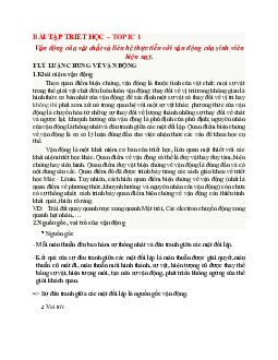 Vận động của vật chất - Vận động của vật chất và liên hệ thực tiễn với sinh viên | Triết học Mác - Lênin | Học viện Ngân Hàng