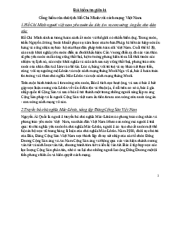 Bài kiểm tra giữa kì Tư tưởng Hồ Chí Minh | Trường Đại học Công nghệ, Đại học Quốc gia Hà Nội