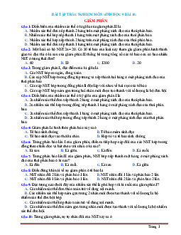 TOP 15 Câu hỏi trắc nghiệm Sinh học 9 bài 10: Giảm phân (có đáp án)