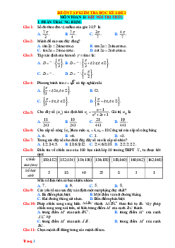Đề kiểm tra HK1 Toán 11 Kết nối tri thức - Đề 3 (có đáp án)
