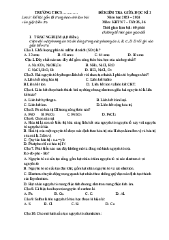 Đề thi giữa học kì 1 môn Khoa học tự nhiên 7 năm 2023 - 2024 sách Cánh diều - Đề 2