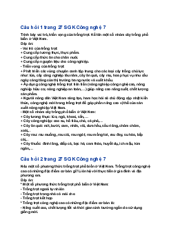 Giải SGK Công nghệ 7 Ôn tập chương 1| Kết nối tri thức