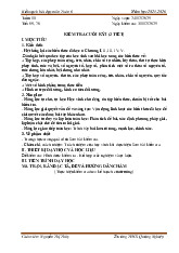 Kế hoạch bài dạy kiểm tra cuối học kỳ I môn Toán 6 năm học 2025-2026