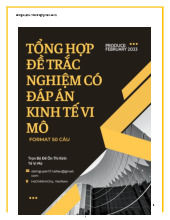 Ngân hàng câu hỏi trắc nghiệm môn Kinh tế vĩ mô (có đáp án) | Trường Đại học Kinh tế TP Hồ Chí Minh