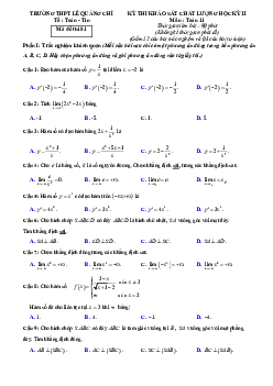 Đề thi HK2 Toán 11 năm học 2016 – 2017 trường THPT Lê Quảng Chí – Hà Tĩnh