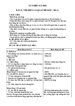 Giáo án Tự nhiên và xã hội 2 sách Kết nối tri thức với cuộc sống (Cả năm) | Tuần 23 và 24