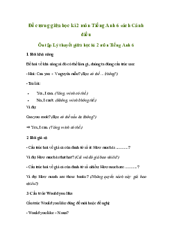 Đề cương ôn tập giữa học kì 2 môn Tiếng Anh 6 sách Explore English