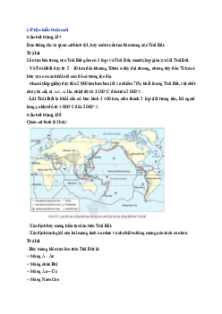 Giải SGK môn Địa lí 6 Bài 9: Cấu tạo của Trái Đất. Các mảng kiến tạo. Núi lửa và động đất | Cánh diều