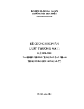 Đề cương học phần  Luật thương mại 1 | Trường Đại học Luật, Đại học Quốc gia Hà Nội