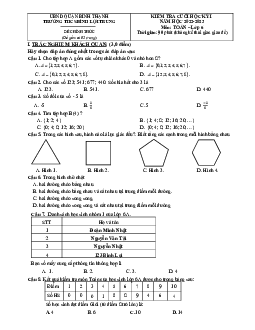 Đề tham khảo cuối kỳ 1 Toán 6 năm 2022 – 2023 trường THCS Bình Lợi Trung – TP HCM