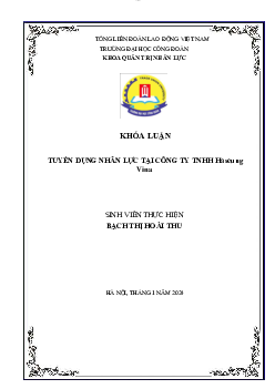 Khóa luận tốt nghiệp Khoa Quản trị nhân lực | Đại học Công Đoàn
