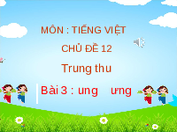 Giáo án điện tử Tiếng việt 1 bài 3 Chân trời sáng tạo: Học vấn: ung, ưng