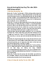 Học phí trường Đại học Duy Tân năm 2024 - 2025 là bao nhiêu?