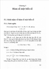 Giáo trình chương 5: Hàm số một biến số | Môn toán cao cấp