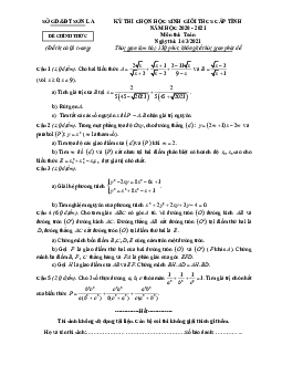Đề thi học sinh giỏi Toán THCS cấp tỉnh năm 2020 – 2021 sở GD&ĐT Sơn La