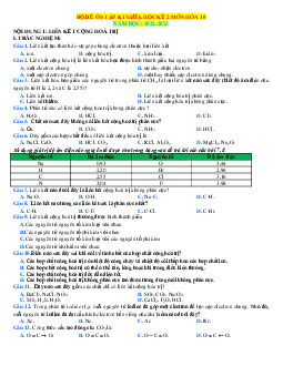 Tuyền tập bộ đề ôn tập giữa HKII Hóa 10 chân trời sáng tạo năm 2022-2023