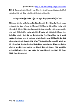 Đóng vai một nhân vật trong Chuyện của loài chim, viết đoạn văn kể về một công trình xây dựng mà nhân vật ấy được chứng kiến | Văn mẫu Tiếng việt 10| Cánh diều