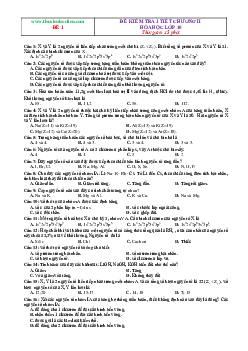 Bộ đề kiểm tra 1 tiết hóa 10 chương 2 bảng tuần hoàn Hóa 10 (có đáp án)