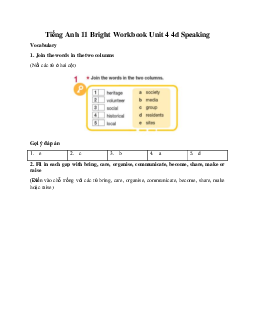 Giải Tiếng Anh 11 Workbook Unit 4 4d Speaking | Bright