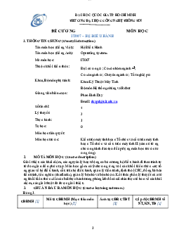 Đề cương môn học - Hệ Điều Hành | Trường Đại học CNTT Thành Phố Hồ Chí Minh