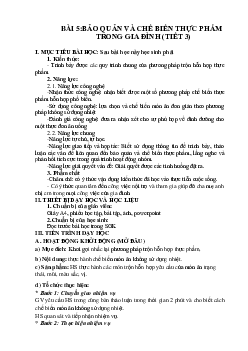 Giáo án Công nghệ 6 sách Chân trời sáng tạo Bài 5 Tiết 3