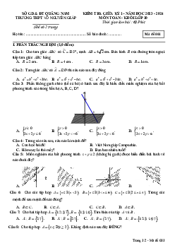 Đề giữa kỳ 1 Toán 10 năm 2023 – 2024 trường THPT Võ Nguyên Giáp – Quảng Nam