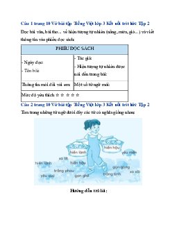 Giải VBT Tiếng Việt lớp 3 Bài 4: Những cái tên đáng yêu trang 10 | Kết nối tri thức