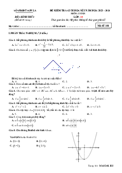 Đề kiểm tra cuối học kì 1 Toán 10 năm 2023 – 2024 sở GD&ĐT Sơn La