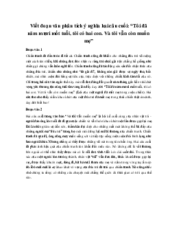Viết đoạn văn phân tích ý nghĩa hai câu cuối: “Tôi đã năm mươi mốt tuổi, tôi có hai con. Và tôi vẫn còn muốn mẹ” | Văn mẫu 11 Kết nối tri thức