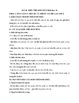 Sinh học 12 bài 41: Diễn thế sinh thái