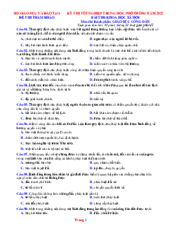Đề minh họa môn GDCD 2022 Bộ GD&ĐT (có đáp án và lời giải chi tiết)