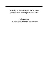 Tài liệu đặc tả yêu cầu phần mềm hệ thống E-learning SRS | Môn Phần mềm - Trường Cao đẳng Công Nghệ Bách Khoa Hà Nội
