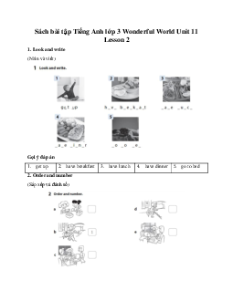 Giải SBT Tiếng Anh lớp 3 Wonderful World Unit 11 My day Lesson 2