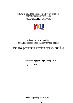 Báo cáo học phần nhập môn ngành và kỹ năng mềm "Phát triển bản thân"