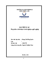 Bài tiểu luận môn học giới thiệu và trải nghiệm nghề nghiệp | Trường Đại học Phenikaa
