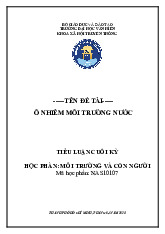 Tiểu luận cuối kì Ô nhiễm môi trường nước | Đại học Văn Hiến