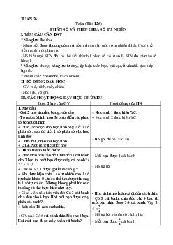 Giáo án Toán lớp 4 Tuần 26 | Kết nối tri thức