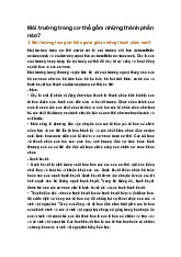 Môi trường trong cơ thể gồm những thành phần nào?