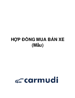 Mẫu hợp đồng mua bán xe | PDF