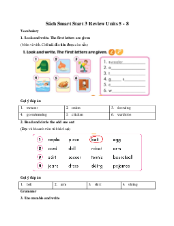 Giải Sách Smart Start 3 Review Units 5 - 8