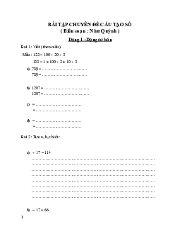 Bài tập về Cấu tạo số | Đại học Kinh tế Quốc dân