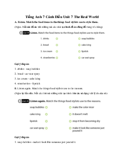 Tiếng Anh 7 Cánh Diều Unit 7 The Real World