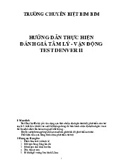 Hướng dẫn thực hiện đánh giá tâm lý - Vận động Test Denver II