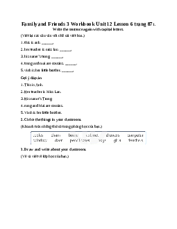 Family and Friends 3 Workbook Unit 12 Those are our computers Lesson 6 trang 87